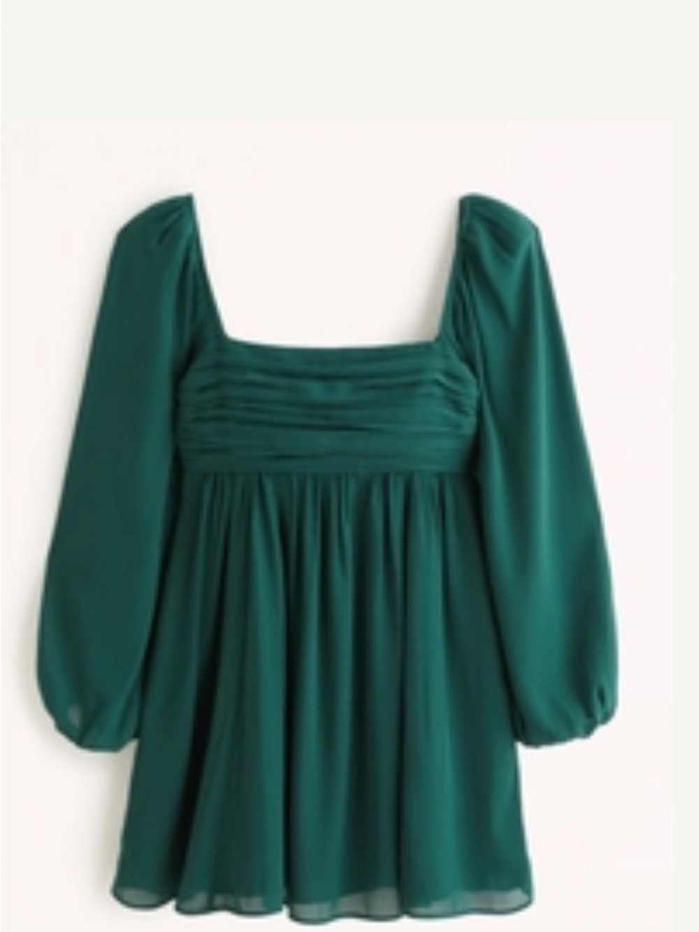 Abercrombie & Fitch Emerald Green Long Sleeve Babydoll Dress